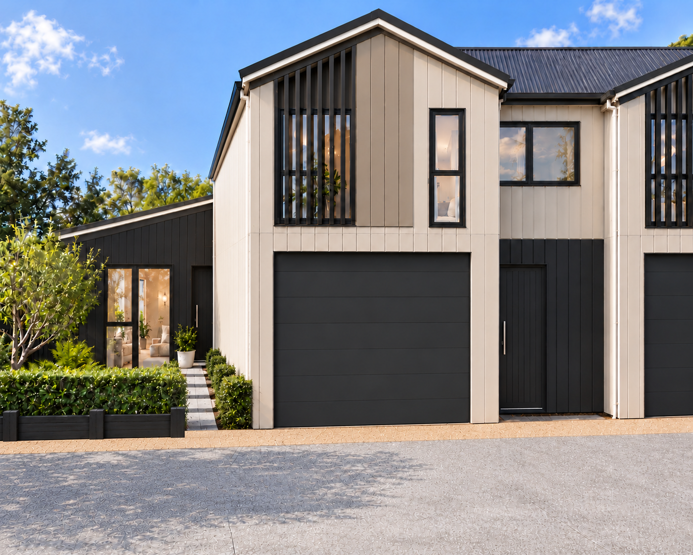 Residence 3, daytime, established planting, artist impression