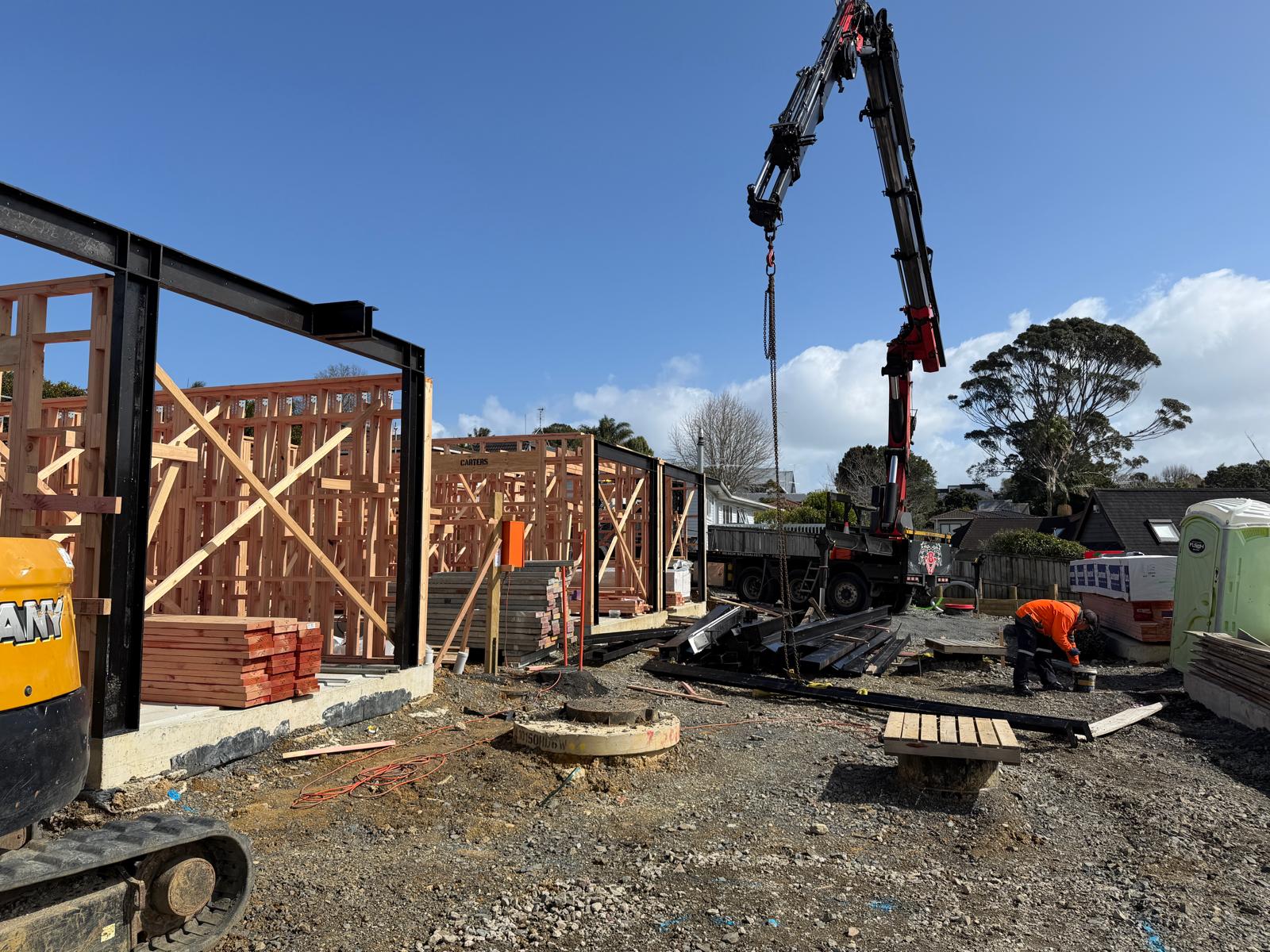 Structural steel installation on site · 1 September 2026